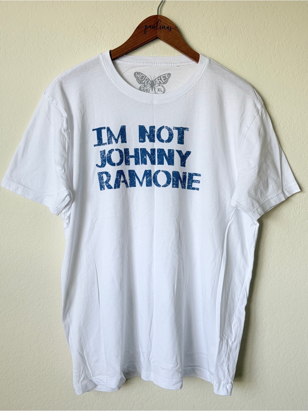 Worn Free Shirt Mens XL Johnny Ramone Quote White Graphic Tee Organic Cotton